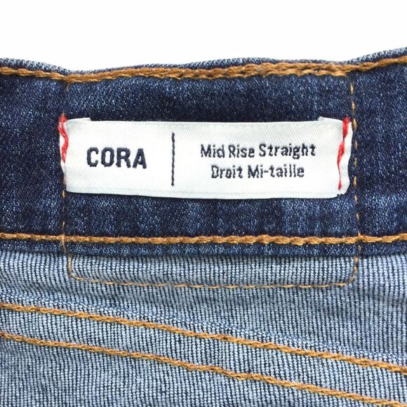 TRUE RELIGION Cora Jean Women 24 (actual 28x34) Straight Slim Stretch Blue Denim - Picture 7 of 12